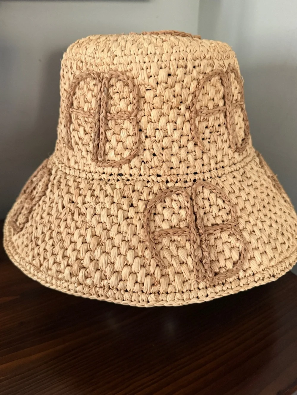 Anine Bing Natural Straw Cabana Bucket Hat